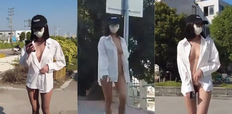 户外露出博主 cikaimoon街头露出极品巨乳身材 工业区路边大爷全看呆了