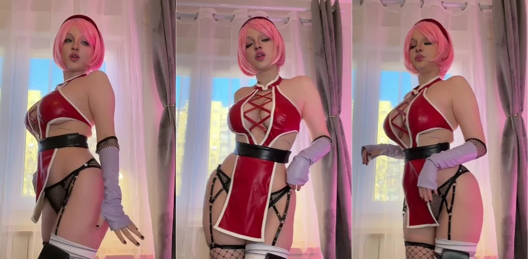 OnlyFans极品女神HidoriRose春野樱COS 怎么拍着拍着就开始脱衣服了 这是正经coser嘛
