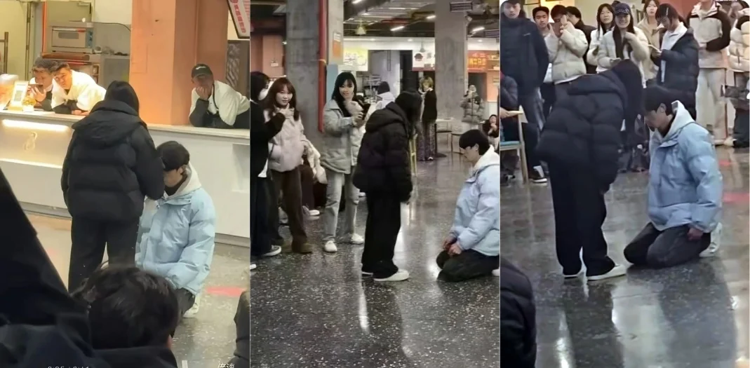 河南科大食堂惊现时间管理大师 追第三位室友时被同宿舍俩女友当场撞破 男生直接双膝跪地求饶