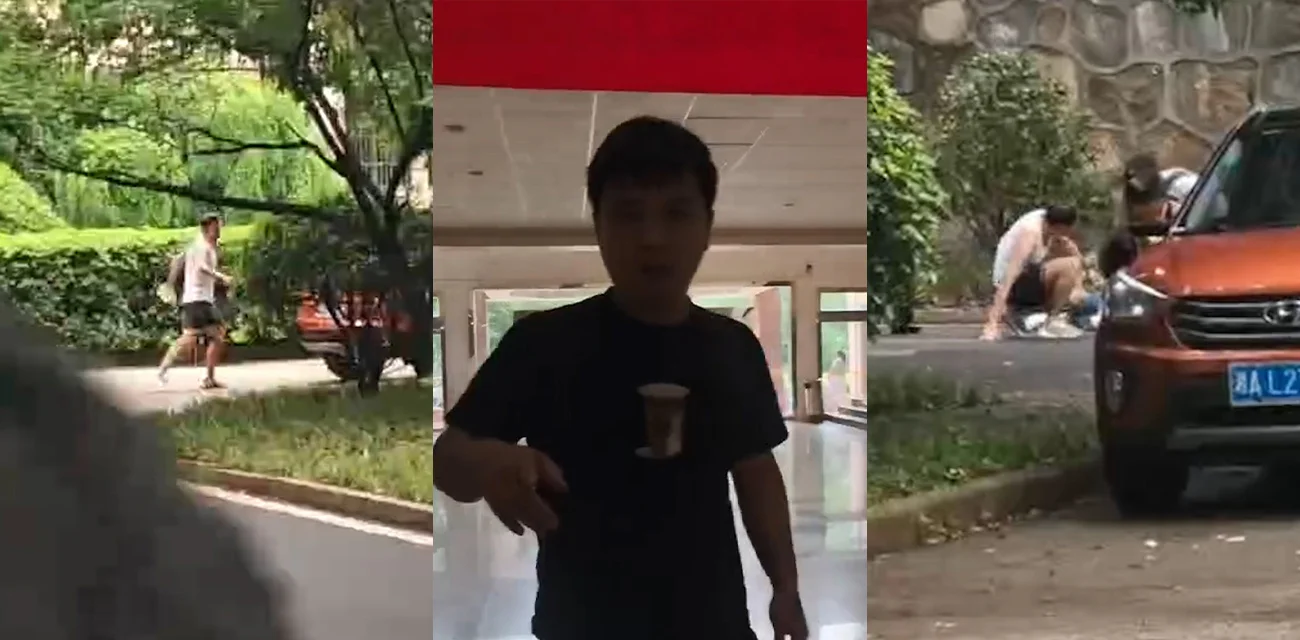 现场疯传  长沙某高校疯子闯进来校园  有学生被捅伤  老师车也被砸！
