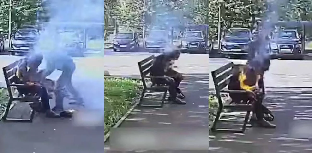 鞑靼斯坦 一名男子因一根香烟差点被活活烧死 醉酒抽烟导致衣服被燃 目前正在重症监护室