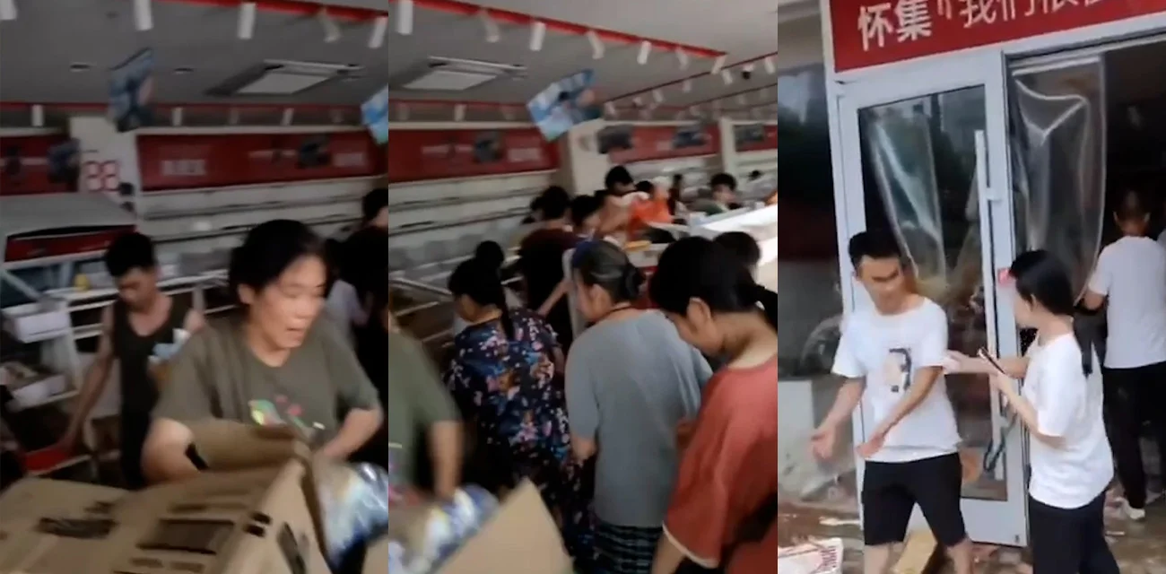 广东人  没想到有一天零元购会发生在自己的土地上 穿校服不带口罩直面社会 老美看了都说牛逼！