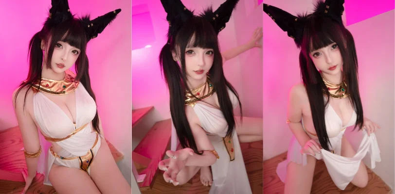 福利姬神楽坂真冬 埃及野猫Cos写真 萝莉巨乳曲线！
