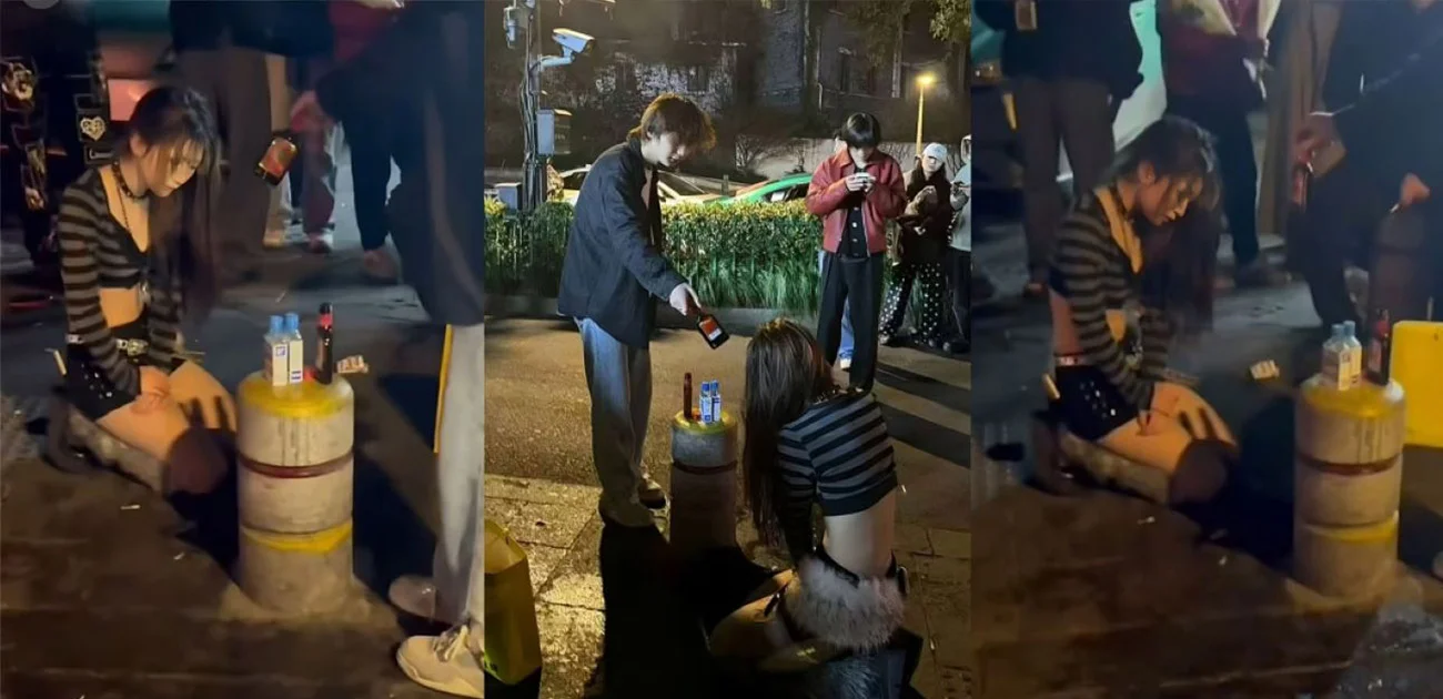 杭州BPM酒吧门口纯爱崩盘 美女出轨被男友当场抓包 跪地痛哭求饶 事后男友爆出性爱视频报仇