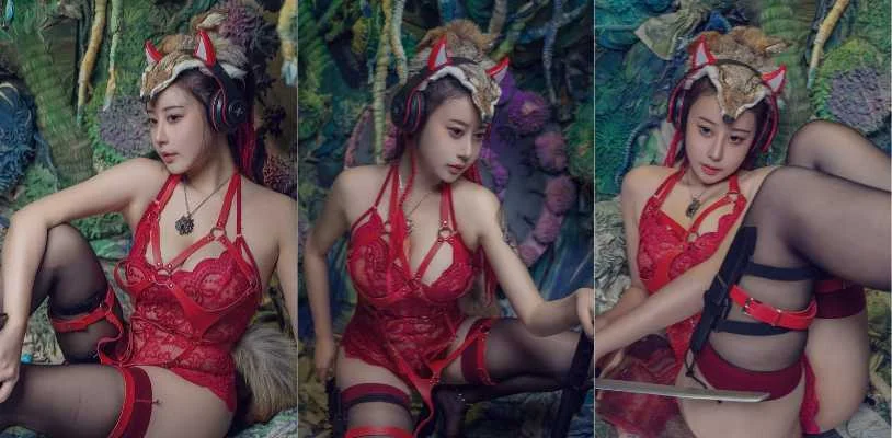 巨乳女神奈汐酱nice超燃COS 猎狼女黑丝美腿气场全开  性感野性双杀直击魂魄