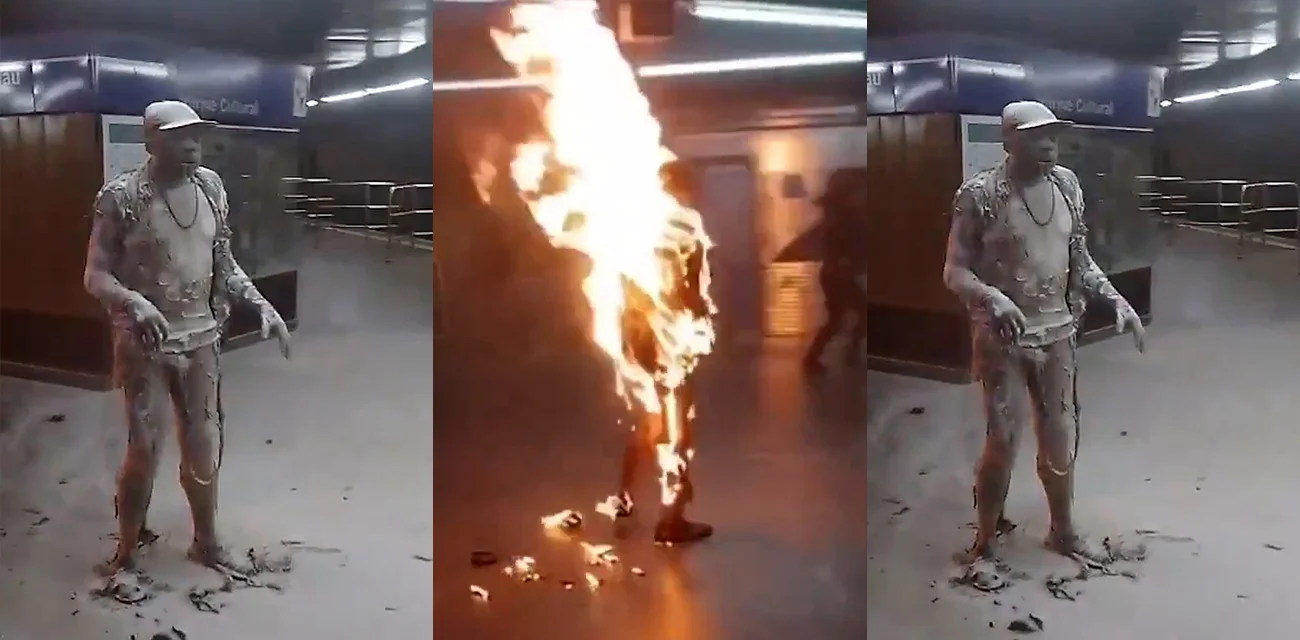 圣保罗惊现人间炼狱  男子地铁站当众自焚 火焰瞬间吞噬全身 全车尖叫如末日