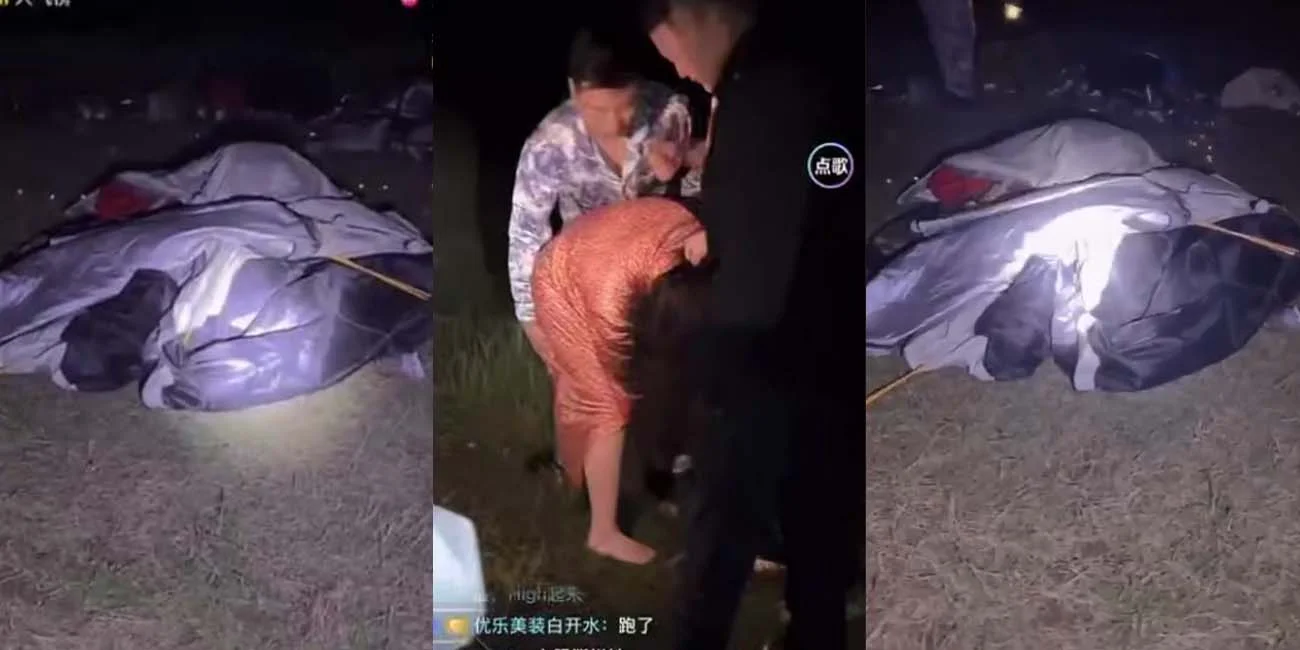 抖音直播原配抓奸现场！小三竟然和人夫在河边搭帐篷打野战 真是新型的抓奸方式啊