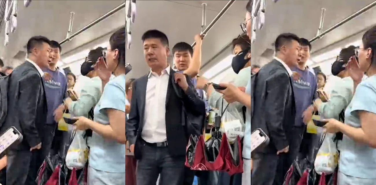 西安地铁小仙女发疯式开骂  男生怕碰她回头一眼被怒怼  全程吵架像演戏  真把公共场所当舞台了