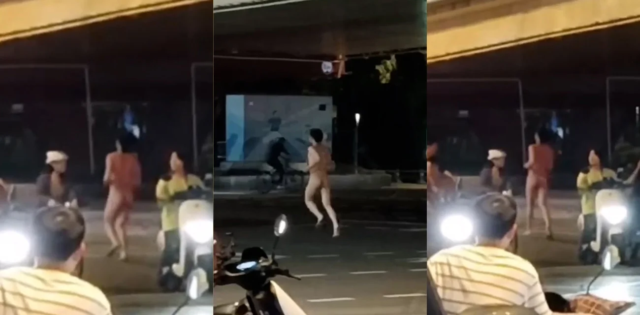 全裸哥街头狂奔 一招闪躲让警察破防 猫鼠游戏上演翻车名场面