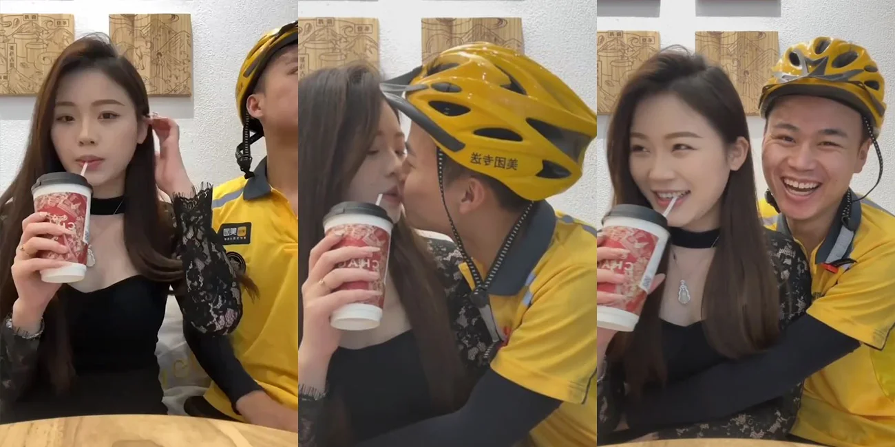 美团外卖员这么性福？美女全裸拿外卖诱惑外卖小哥 这是外卖员能操得到的？ 难道是又想骗我去送外卖？