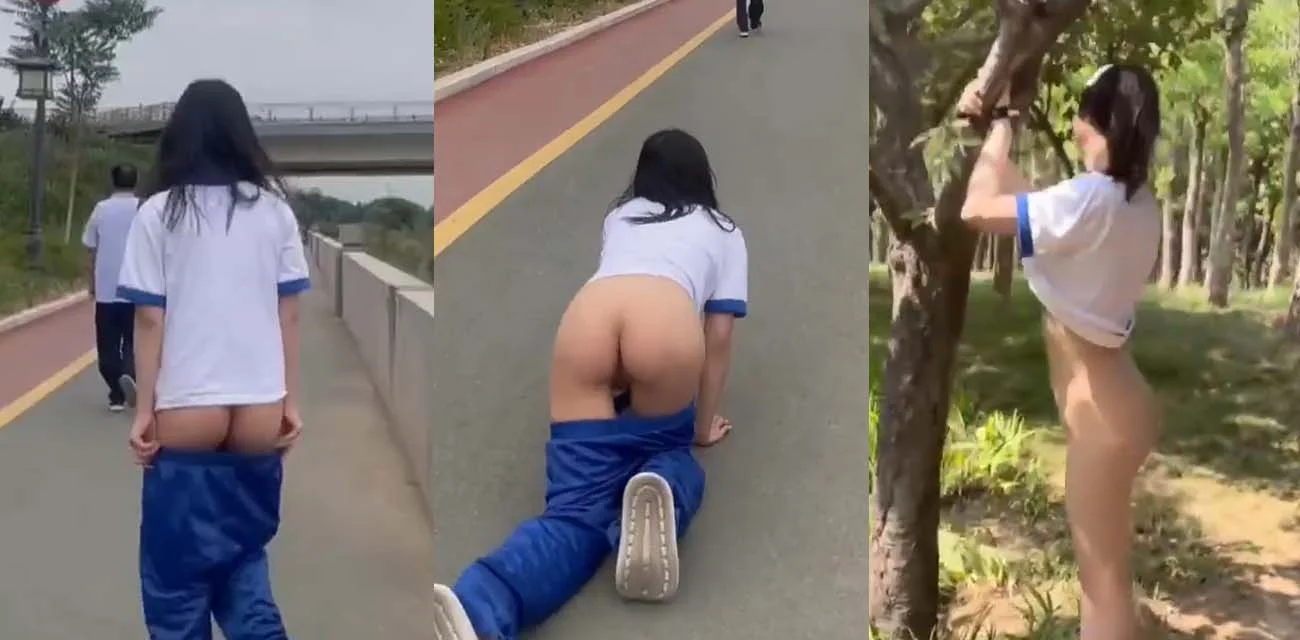 郑州七中 女学生课下玩露出 私拍视频流出 穿着蓝白校服在草地自慰露出 真是太骚了！
