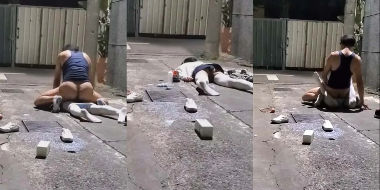 真实捡尸！JK妹子醉倒在小巷子内 被路过的小哥摁在地上撩开裙子一顿猛操 最后精液全搞嘴里