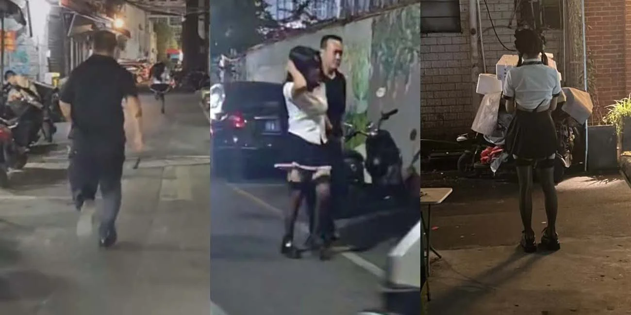 广州城中村 站街小姐当街逃跑被老鸨‌追上拽着头发抓回来  胆子真大没人报J吗