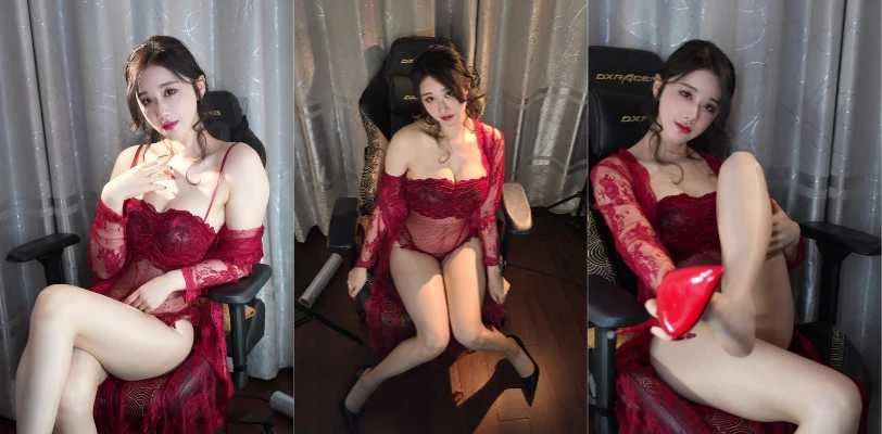 虎牙女主播轩子巨2兔 傲人美腿肆意挑拨 红底高跟情趣写真 令人燥热难耐