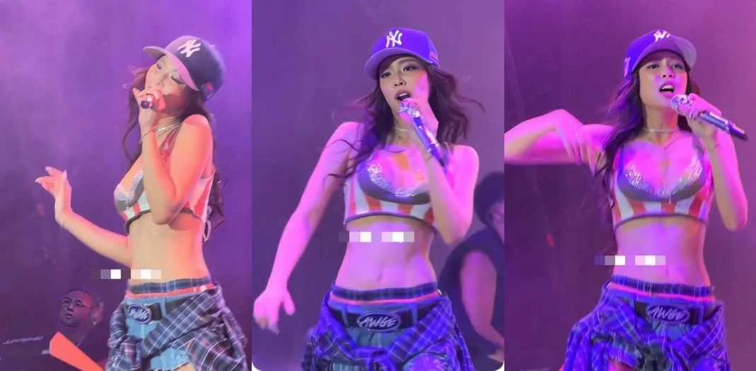 BLACKPINK金珍妮纽约法拉盛音乐节舞台极限露底 超短裙撅臀跳舞黑内裤穴肉全看光！