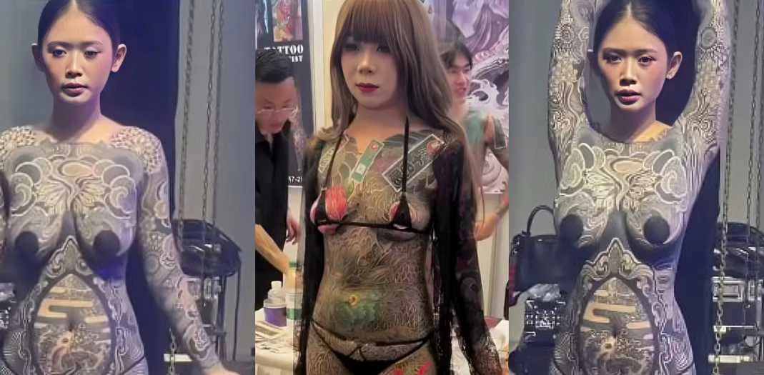 山东国际纹身展现场视频流出 多位美女大尺度展示身材 只遮三点玩得超级开！