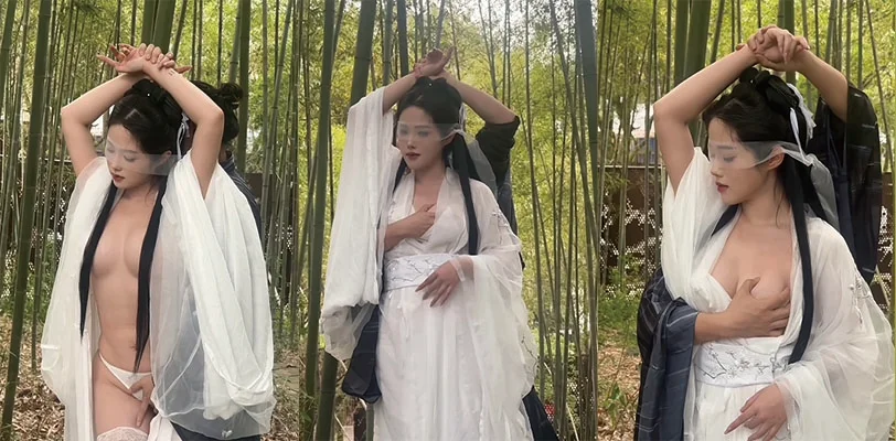 竹林古风小龙女 钛合金TiTi 全裸油光大秀肥臀湿穴反差太骚了 小编第一眼看到还以为是刘亦菲
