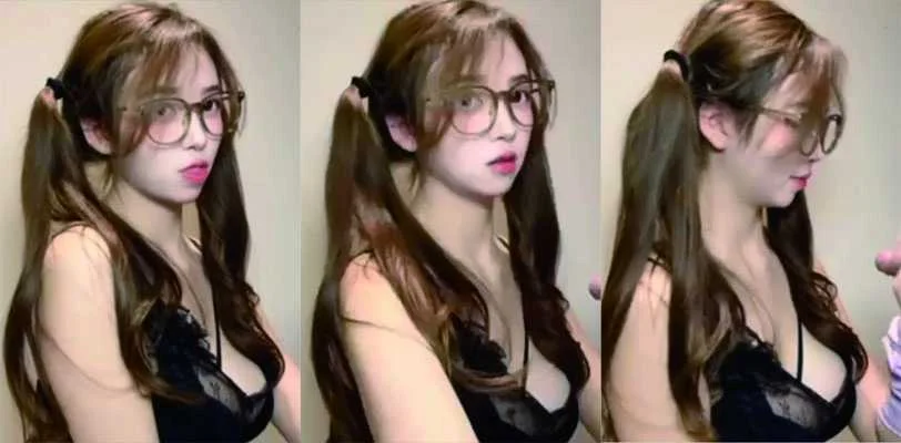 卫生间巨乳眼镜反差婊揉奶自慰乳交口交后入白虎掉奶，长相清纯戴上眼镜有种不一样的骚感