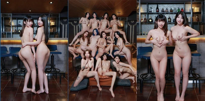 台湾JVID摄影师PureBeauty周年企划24模特全裸大乱斗沙发酒吧尺度炸裂
