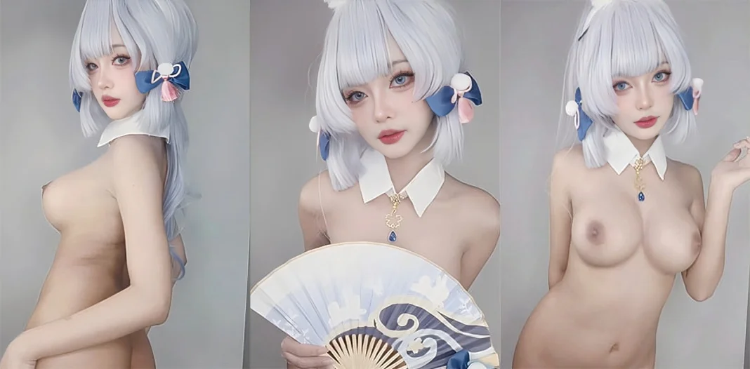 摄影棚白发巨乳 yamisung cos神里绫华妹妹全裸白虎被玩具玩穴还模拟足交真骚