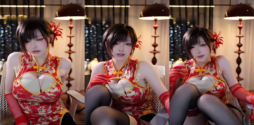 助眠ASMR博主一色雨红色情趣旗袍擦边直播 大奶子晃来晃去的贼鸡巴骚 这谁看了睡得着啊！